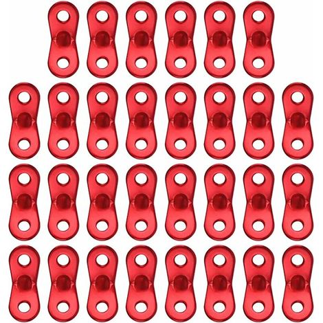 Tenditori per corde, 30 pezzi, regolatori per tende da campeggio, in lega di alluminio, con due fori, per teloni da tenda, campeggio, escursionismo e altre attività all'aperto. (1/5)