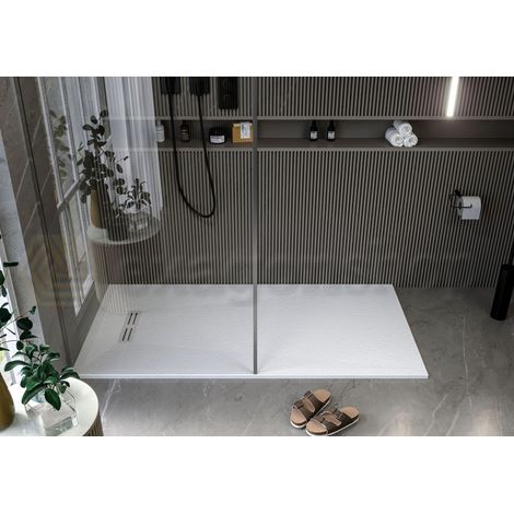 Exagonshop Nova Piatto Doccia 70x160 effetto pietra piletta alta
