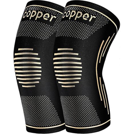 Genouillères en cuivre pour soulager les douleurs au genou (lot de 2) - Genouillères de compression (1/4)