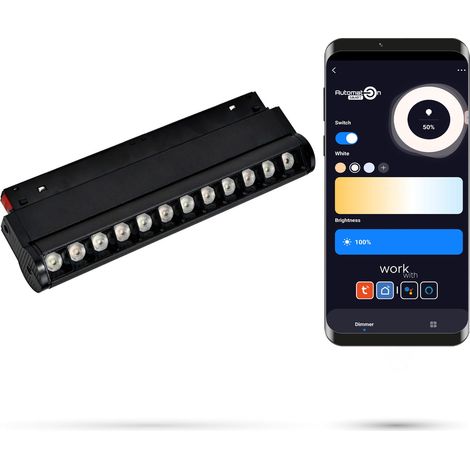 Faretto lineare a LED WiFi Zigbee regolabile 12W per binari magnetici SMART TRACK 48VDC 3000-5000K dimmerabile (1/5)
