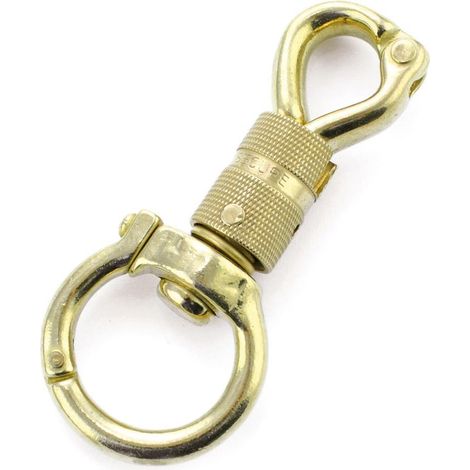 Mousqueton anti-panique avec lunette pivotante en laiton