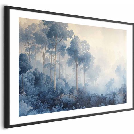 Poster – Ein Wald in nebligen Blautönen (1/4)