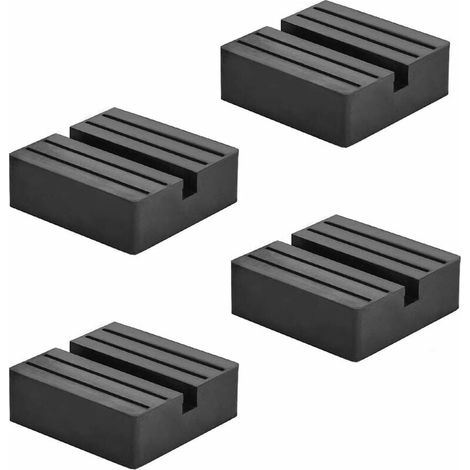 4 Pcs Bloc de Cric en Caoutchouc Tampon Hydraulique Coussinet, Jack Pad Cric Fente Protecteur pour Protéger Le Bas de Caisse Lors du Levage de la Voiture (1/6)