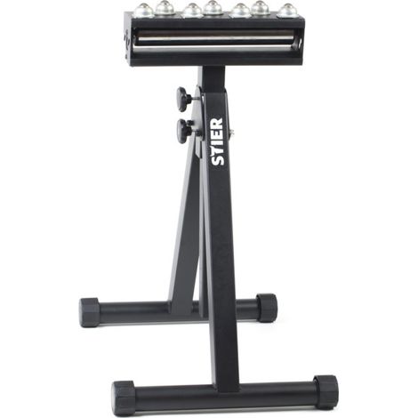 Chevalet support STIER, capacité de charge 200 kg avec barre à billes et rouleau de support
