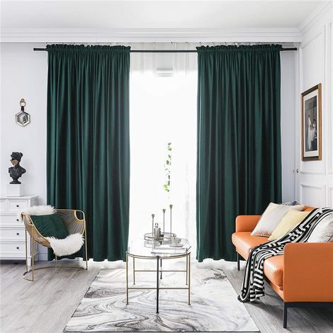 Rideau occultant pour salon, rideau isolant thermique, rideau en velours uni, convient pour la chambre et le salon, lot de 2 (150 x 250 cm).