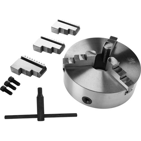 Mandrin de tour auto-centrant K11-250, 3 mors en métal, kit de remplacement avec clé, accessoire pour tournage (1/5)