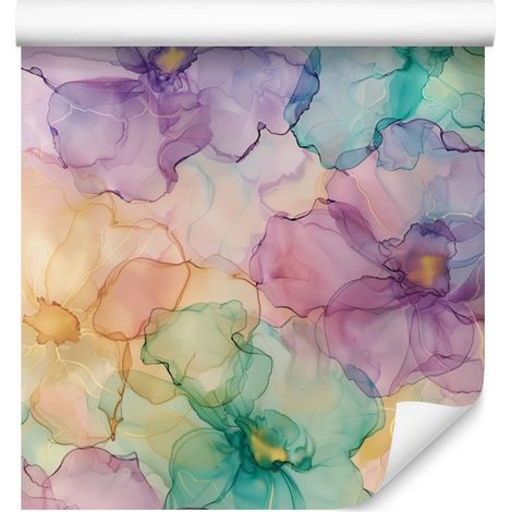 Papel pintado tinta violeta, beige, crema y morado para salón y dormitorio 50x1000 (1/5)