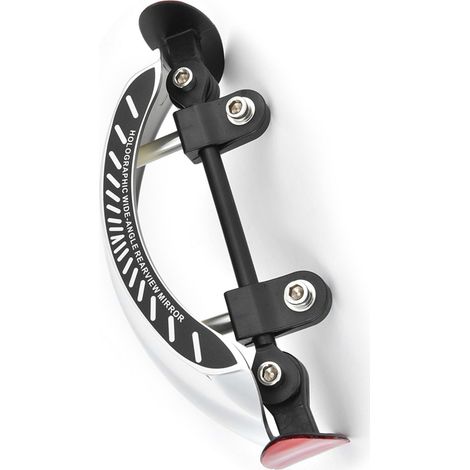 Rétroviseur Moto Chromé 180° Ultra Grand Angle Fixation Centrale au Pare-Brise Universel (1/5)