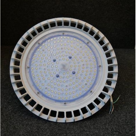 Suspension industrielle LED 100W blanc Ø 330mm avec anneau 5000K 10000lm 90° non-dimmable alim 230V IP65 High Bay TRAJECTOIRE (1/3)