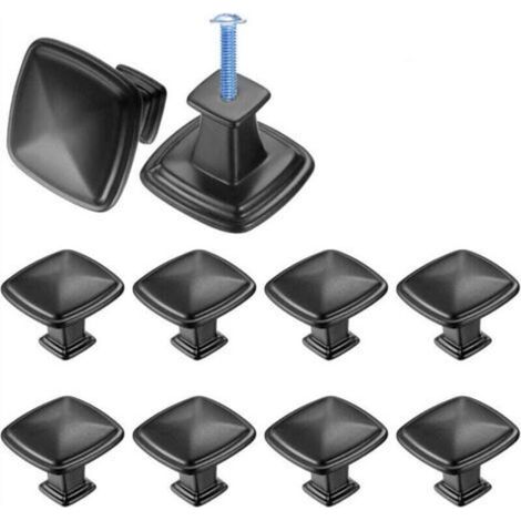 10 Stück schwarzer Küchenschrankgriff, Schubladentürgriff, Küchenschrankknopf für Tür, Küchenschrank-Möbelgriffe – 1,2 Zoll/30 mm (1/4)