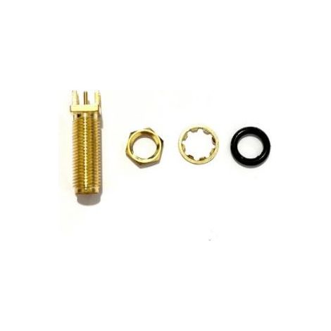 Connecteur coaxial RS PRO Femelle Droit, raccordement A souder 50O Montage panneau ( Prix pour 1 )