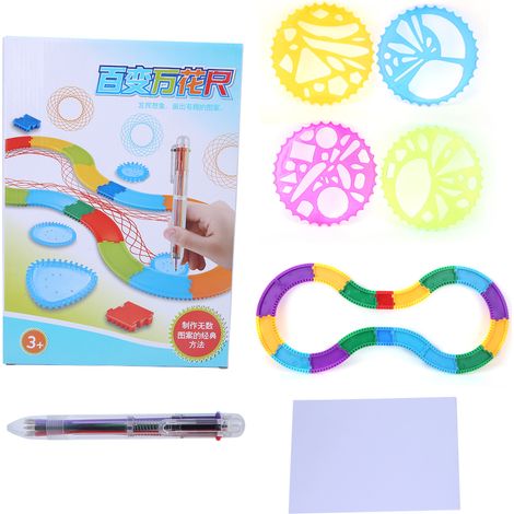 Lot de 4 règles géométriques pour dessin artistique, gabarit d'apprentissage, fournitures scolaires. (1/5)