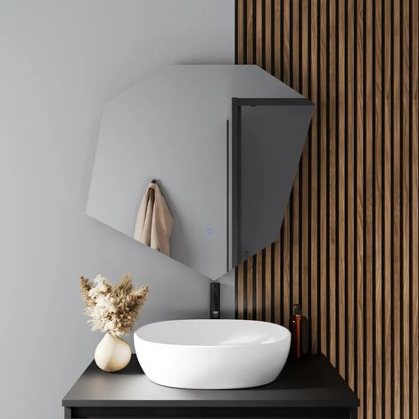 Specchio led 80x75cm retroilluminato luce calda neutra fredda e funzione anti appannamento Nash (1/4)