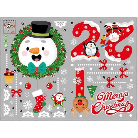 Stück Weihnachtsaufkleber für Schaufenster, Weihnachtsschneemann-Aufkleber-45x60x0.2cm (1/2)