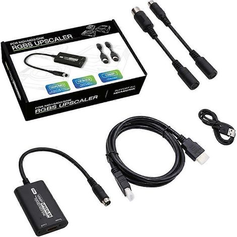 Convertisseur HDTV MD1/MD2/SNK RGBS avec Upscaler et Commutateur Ratio 16:9/4:3 (1/5)