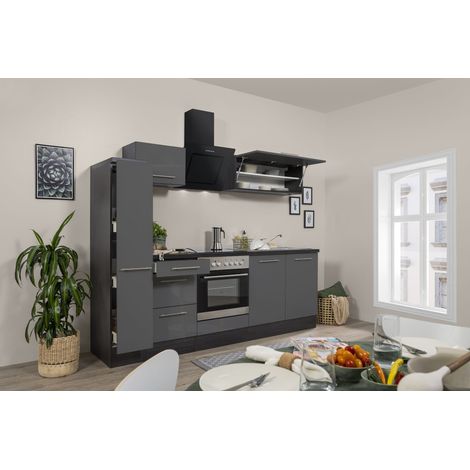 Cuisine Kitchenette Chêne Gris Amanda 240 cm Respekta Premium