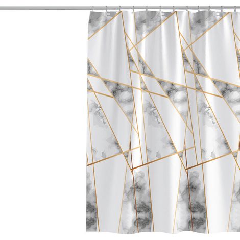 Nuova tenda da doccia per il bagno, tenda da doccia in marmo impermeabile da Phnom Penh, adatta per barriere da bagno (stampa digitale 130 g) (larghezza 120 cm altezza 180 cm)