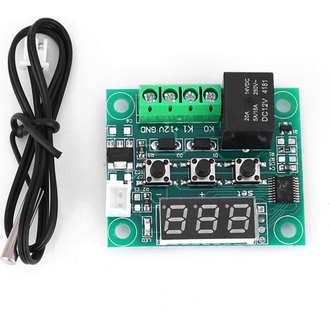 Lot de 2 thermostats numériques W1209 12 V CC, étanches, avec capteur et interrupteur de contrôle de température -50 à 110 °C (1/5)
