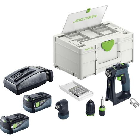 Festool CXS 18-Basic-Set trapano avvitatore a batteria 18 V 40 Nm brushless + 2x batteria ricaricabile 5,0 Ah + caricabatterie + systainer (1/5)