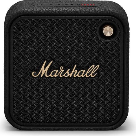 17H Battery, Redroad Marshall Willen I Portable Bluetooth Speaker, Black and Brass, IP67 Waterproof, Built-in Microphone, Compact Design