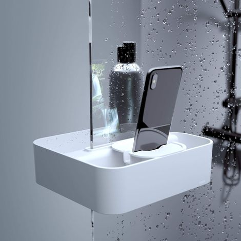 2-Store Panier de Douche à Clipser, Blanc (1/5)