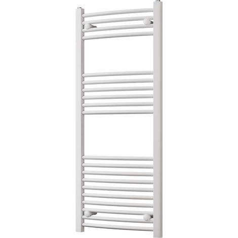 Zennor - White Heated Towel Rail - H1200mm x W500mm - Curved (1/3)