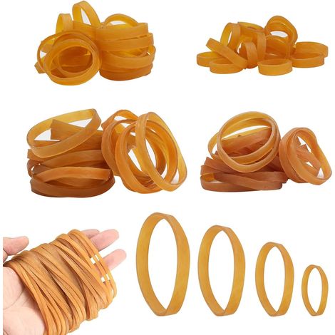 Set of 100 Durable Yellow Rubber Bands (1/5)