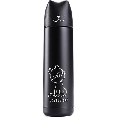 Isolierter 500-ml-Becher (17 oz) in Katzenform mit Ausgießer, doppelwandig, auslaufsicher aus Edelstahl.