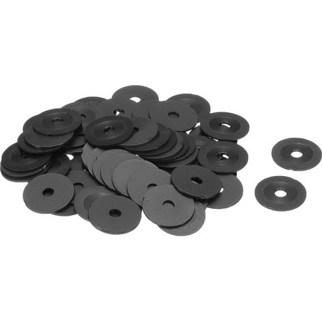 M4 Rondelles Plates en Nylon 4x20x1mm(IDxODxÉp) Noir 60Pcs (1/5)