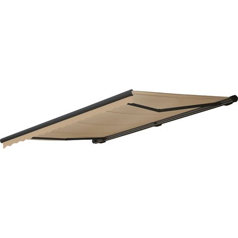 [NEUWERTIG] Elektrische Kassetten-Markise HHG-303, Vollkassette Volant 4,5x3m Polyester Creme, anthrazit (1/5)