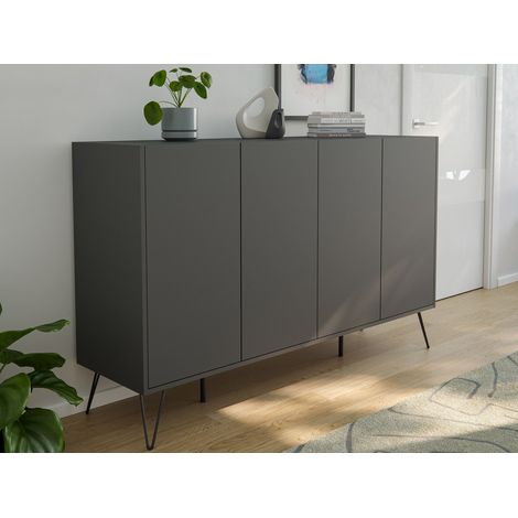 Design Sideboard Kommode Rana 155cm 4 Softclose Türen Grafit (1/5)