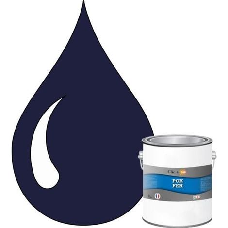 Peinture Fer Antirouille – Métal Extérieur Intérieur, Satinée, Protection Rouille - 1L - RAL 5013 - Bleu cobalt