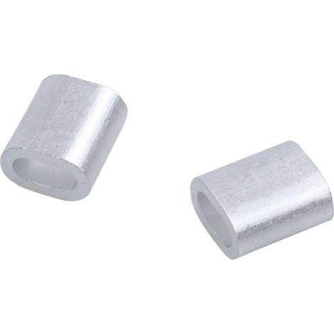 Manchon de serrage pour câble métallique à double trou en aluminium de 2 mm, 80 pièces (1/5)
