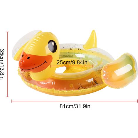 Tapis de piscine gonflable avec poignées, siège et dossier, en PVC, étanche. (1/5)