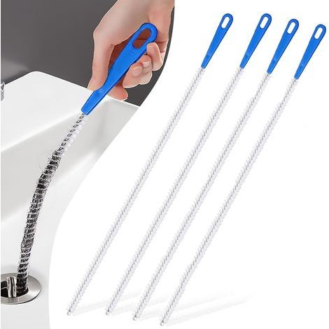 4 Pièces × 45cm Brosse de Nettoyage de Drain D'égout, Brosse de Débouchage de Canalisation, pour Brosse de Nettoyage de Drain D'égout, Outils de Débouchage pour évier Canalisation (1/5)