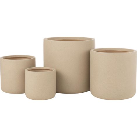 Lot de 4 Cache-Pots Déco "Dune" 50cm Ivoire (1/5)