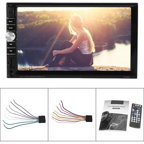Écran tactile 7 pouces autoradio double DIN multimédia stéréo FM récepteur voiture (1/5)