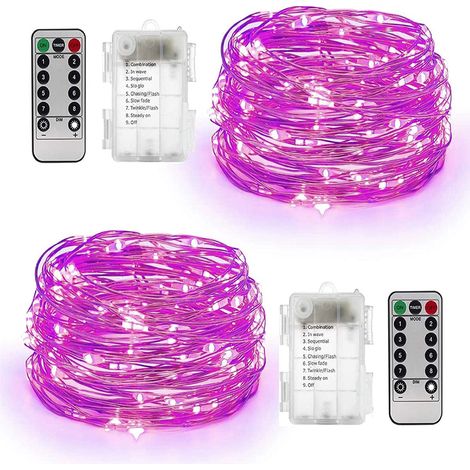 Guirlande Lumineuse - 50 LED - 4,9 M - Avec Télécommande - Étanche IP44 - Pour Jardin Terrasse Extérieur - Lot de 2 (1/5)