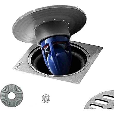 Bonde de douche/de sol anti-refoulement à lévitation magnétique, clapet anti-retour, bouchon de douche à vidange rapide, adapté à la profondeur du tuyau (1/5)