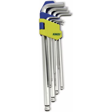 Set de clés Allen longues KINZO, 9 pièces, 1,5 à 10 mm