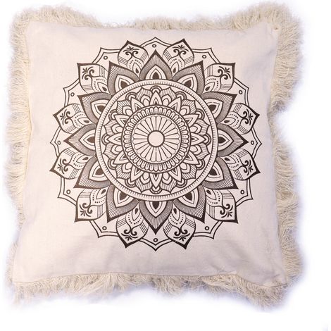 Coussin Lotus Mandala - 60x60cm - bronze- Vendu par 1 (1/2)