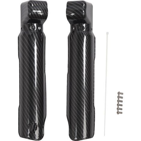 Set di 2 protezioni in fibra di carbonio per ammortizzatori, compatibili con le forcelle SurRon Light Bee XS della moto. (1/5)