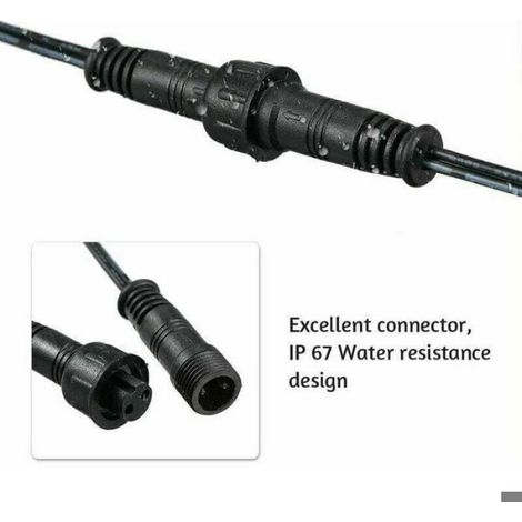 Cable Rallonge - 2 Pin - IP67 Etanche - Pour Spots LED Encastrables - 1 M - 10 Unites (1/4)