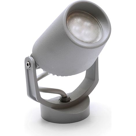 Foco tommy 1xgu10 6w con pulsador cct (2colores) ip66 l.12,2xan.13,5xal.12,7cm resina gris