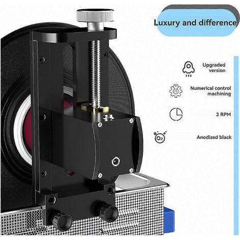 Machine à laver Ultraschall-Vinyl Rotat-Halterung Record Rotat-Halterung 2 U/min pour plus de 6L Ultraschallreiniger UK-Stecker (1/5)