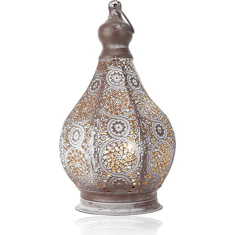 Lampe de Table de Chevet Marocaine 29 virgule 5cm Lanterne Electrique Vintage Abat jour Marocain Oriental en pour Courtyard au (1/5)