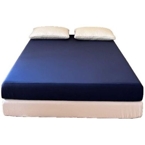 Drap Housse 180x200 Coton Bonnet 30 cm Matelas Épais Confort, Respirabilité, Entretien Facile – Bleu Marine (1/5)