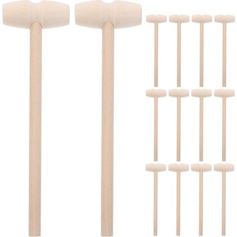 Lot de 30 Mini-marteaux en Bois Non Peints pour Enfants, Outil de Casse-croûte pour gâteau Chocolat et planètes, Jouet Amusant pour fête (1/5)