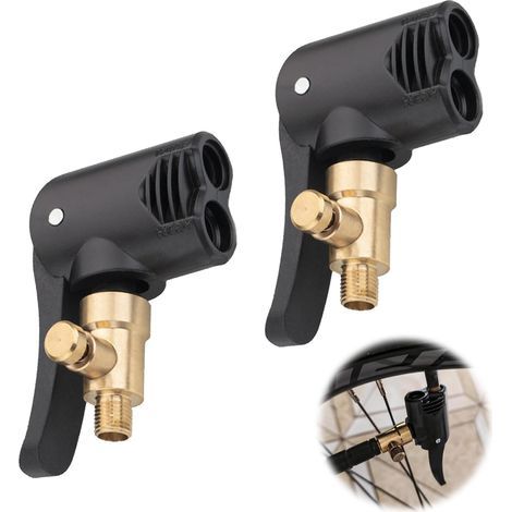 2-teiliger Autoreifenventiladapter, Autoreifen-Aufblasdüse, Fahrradpumpendüse, kompatibel mit Schrader-/Presta-Reifen, für Auto, LKW, Fahrrad, Motorrad (1/5)