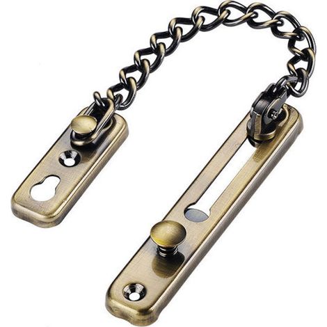 Steel door chain, security lock, bedroom door chain, anti-theft chain, apartment hotel, interior doors and windows (bronze) - AquaForge (1/5)